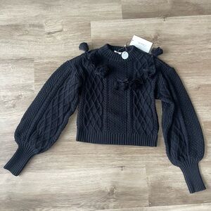 Cleobella Black Textured Knit Sweater